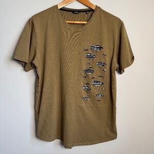 Only & Sons Men's Distressed Short Sleeve‎ T-Shirt Tan Medium Casual Skater